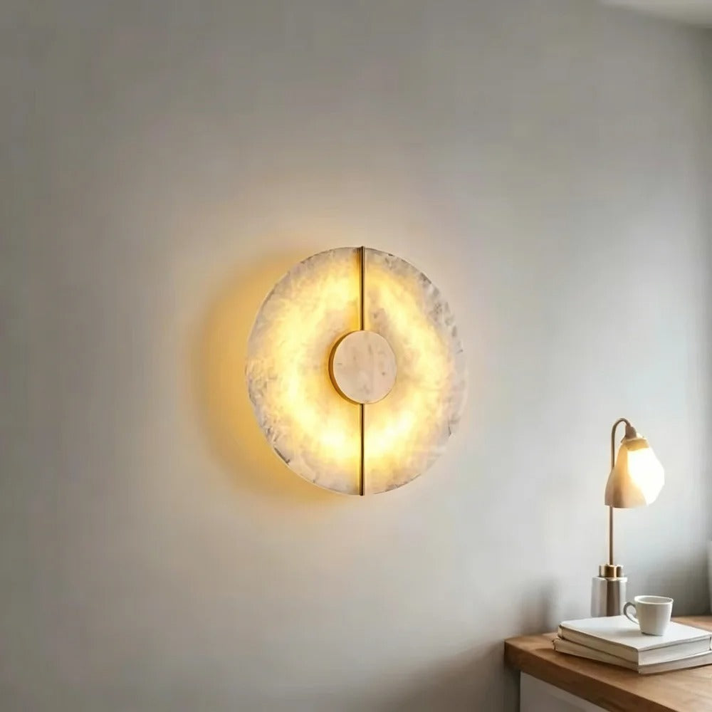 Elegante Wandleuchte Dischma 9223 aus Marmor und Kupfer