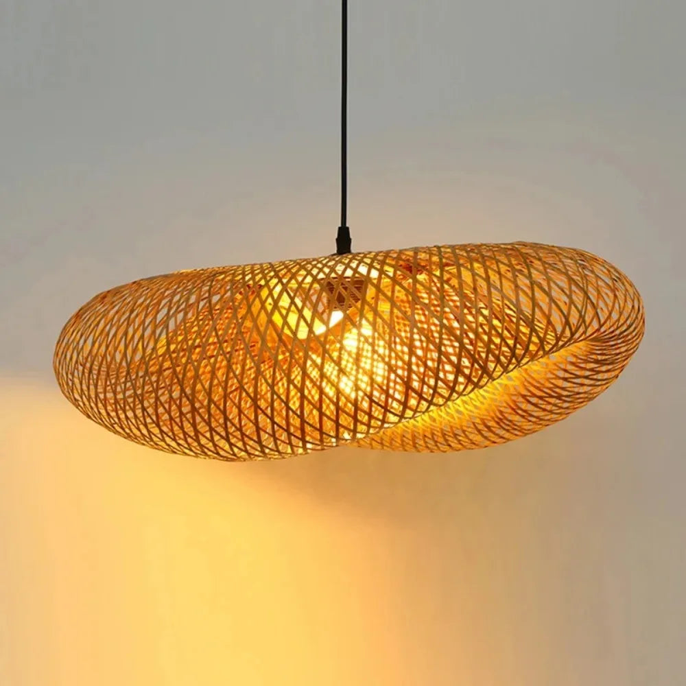 Vintage-Pendelleuchte Breil 7064 aus Bambus und Rattan – Ansicht 4 – Davos & Co.