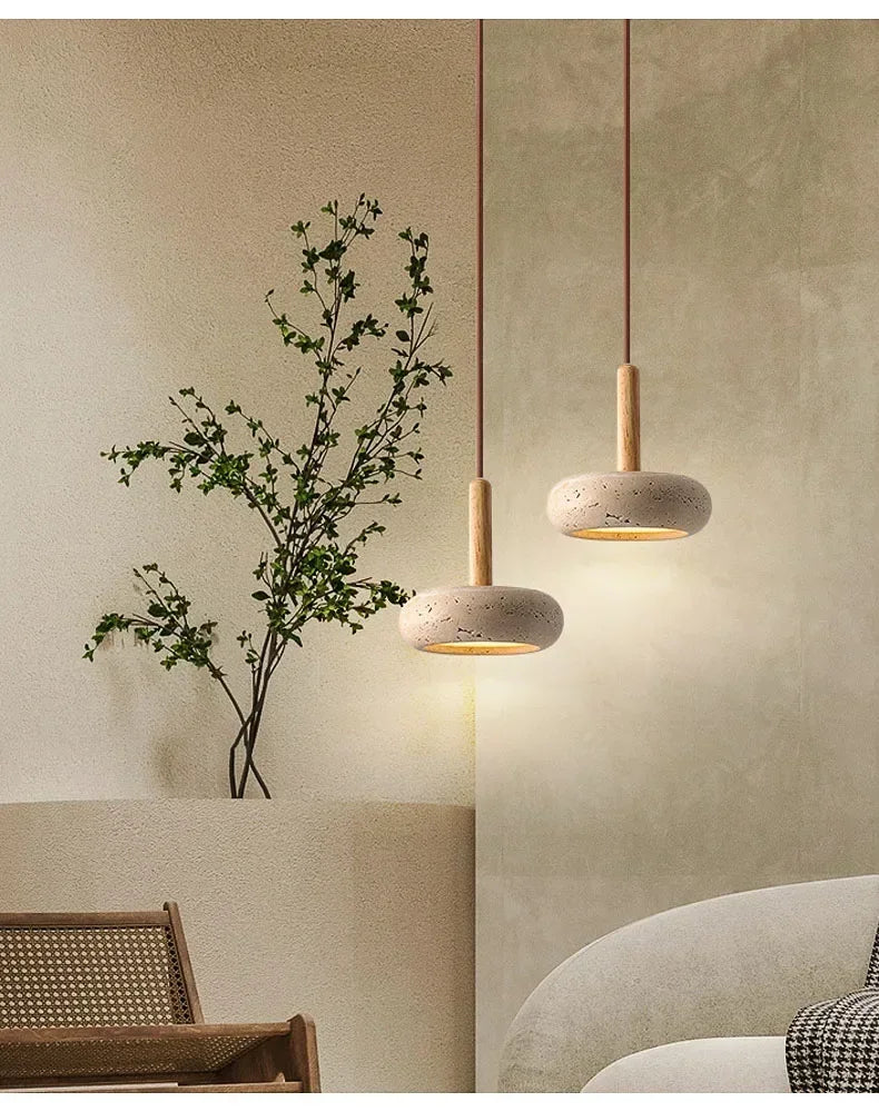 Wabi-Sabi-Pendelleuchte Albula 5820 aus Naturstein