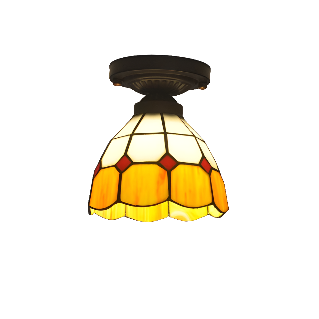 Tiffany-Kronleuchter Sörenberg 5333 aus Buntglas – Ansicht 2 – Davos & Co.
