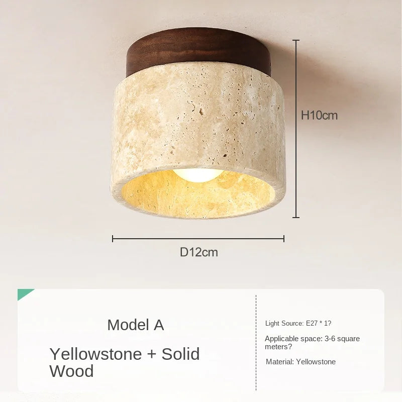 Japandi-Deckenleuchte Strela 2999 aus Naturstein und Holz – Ansicht 14 – Davos & Co.