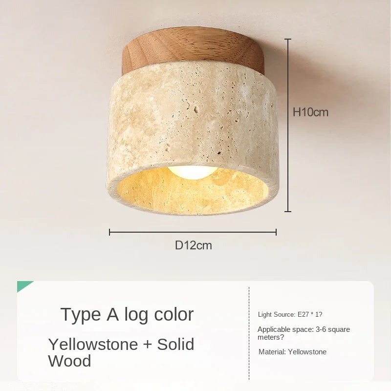 Japandi-Deckenleuchte Strela 2999 aus Naturstein und Holz – Ansicht 5 – Davos & Co.