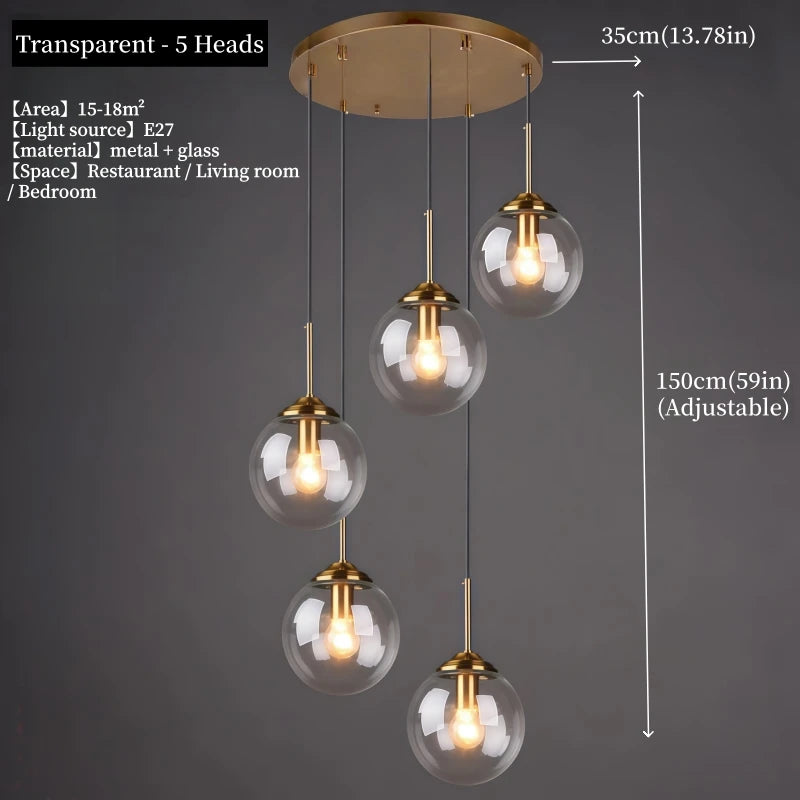 Skandinavische Pendelleuchte Seewis 9486 aus Glas und Metall – Ansicht 28 – Davos & Co.
