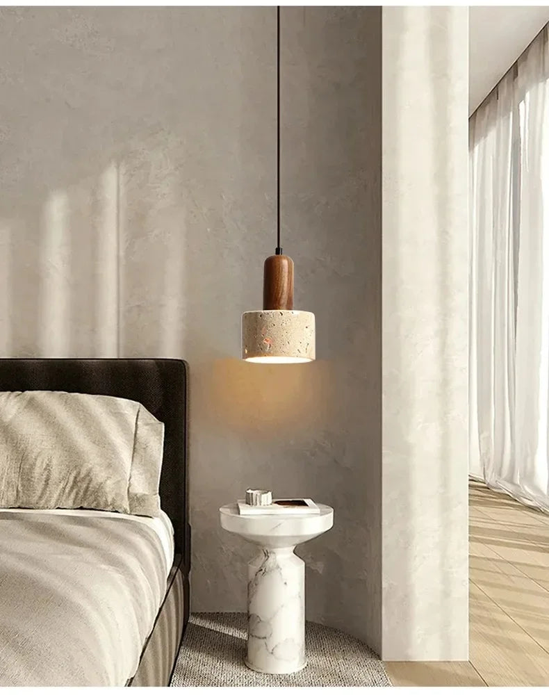 Wabi-Sabi-Pendelleuchte Bonaduz 7587 aus Travertin und Marmor – Ansicht 3 – Davos & Co.