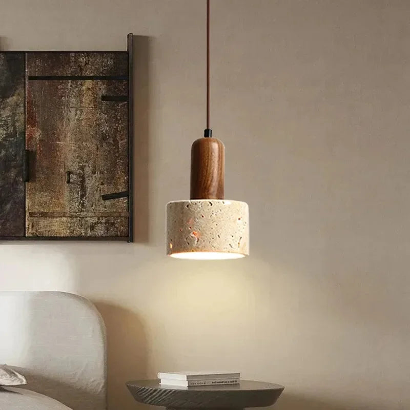 Wabi-Sabi-Pendelleuchte Bonaduz 7587 aus Travertin und Marmor – Ansicht 7 – Davos & Co.