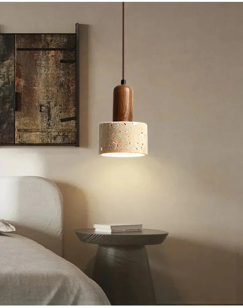 Wabi-Sabi-Pendelleuchte Bonaduz 7587 aus Travertin und Marmor – Ansicht 9 – Davos & Co.