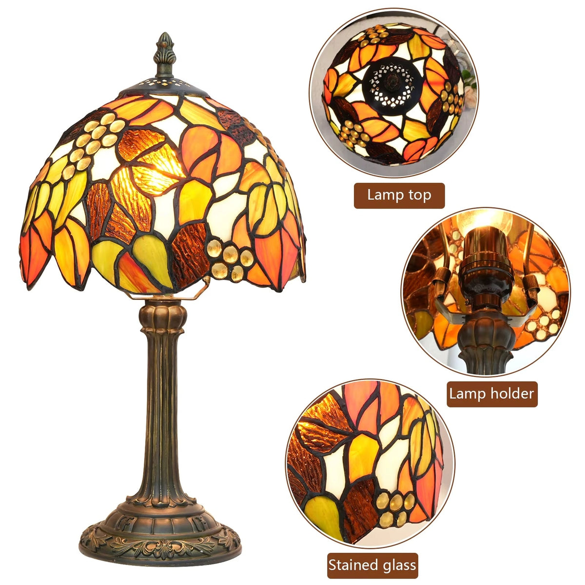 Tiffany-Tischleuchte Montreux 9423 aus Buntglas – Ansicht 3 – Davos & Co.