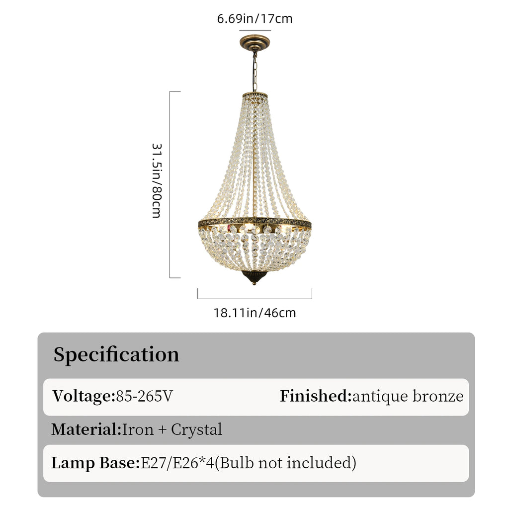 Skandinavische Pendelleuchte Schatzalp 3455 aus Kristall