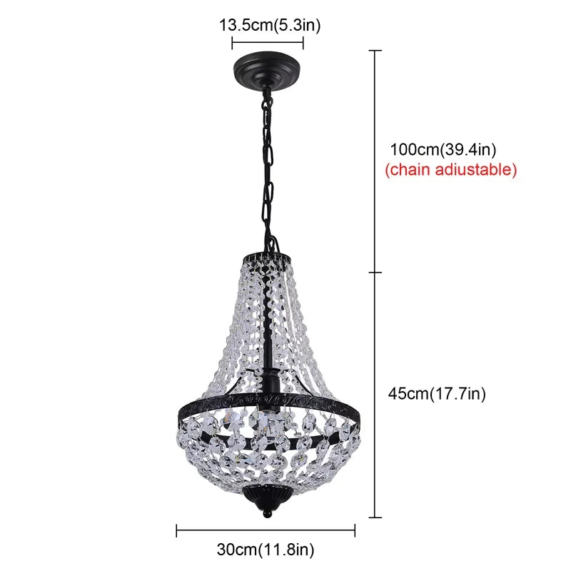 Skandinavische Pendelleuchte Schatzalp 3455 aus Kristall