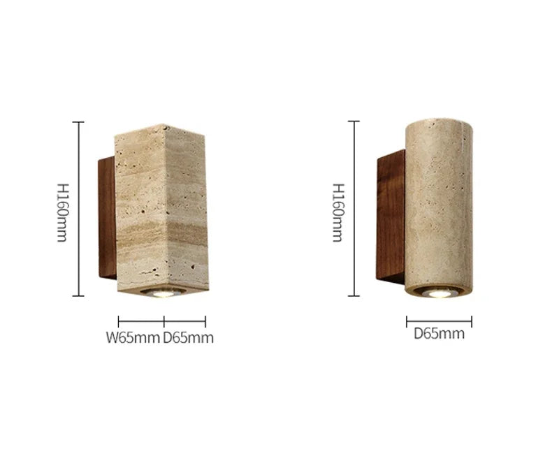 Wabi-Sabi-Wandleuchte Trimmis 1800 aus Travertin und Marmor – Ansicht 14 – Davos & Co.