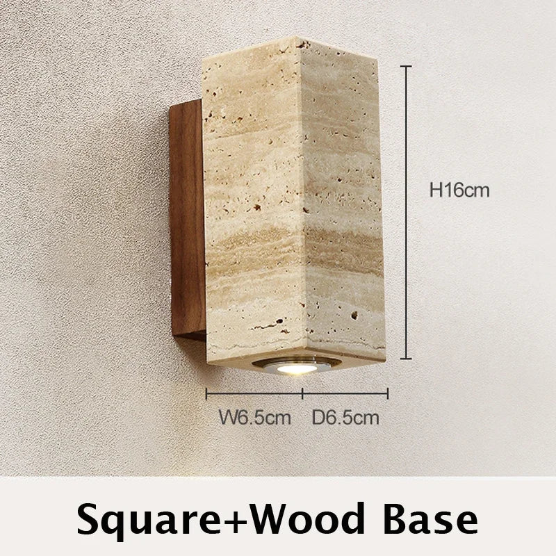 Wabi-Sabi-Wandleuchte Trimmis 1800 aus Travertin und Marmor – Ansicht 21 – Davos & Co.