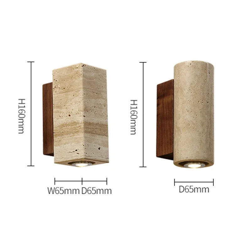 Wabi-Sabi-Wandleuchte Trimmis 1800 aus Travertin und Marmor – Ansicht 5 – Davos & Co.
